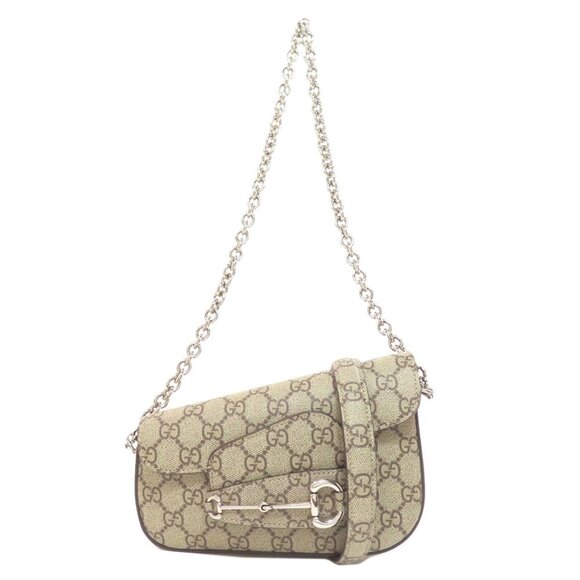 GUCCI Brown Horsebit Shoulder Bag - Picture 1 of 11